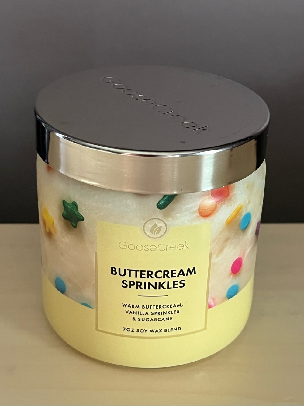 New Goose Creek Buttercream Sprinkles 7 Oz. Soy Wax Blend Candle